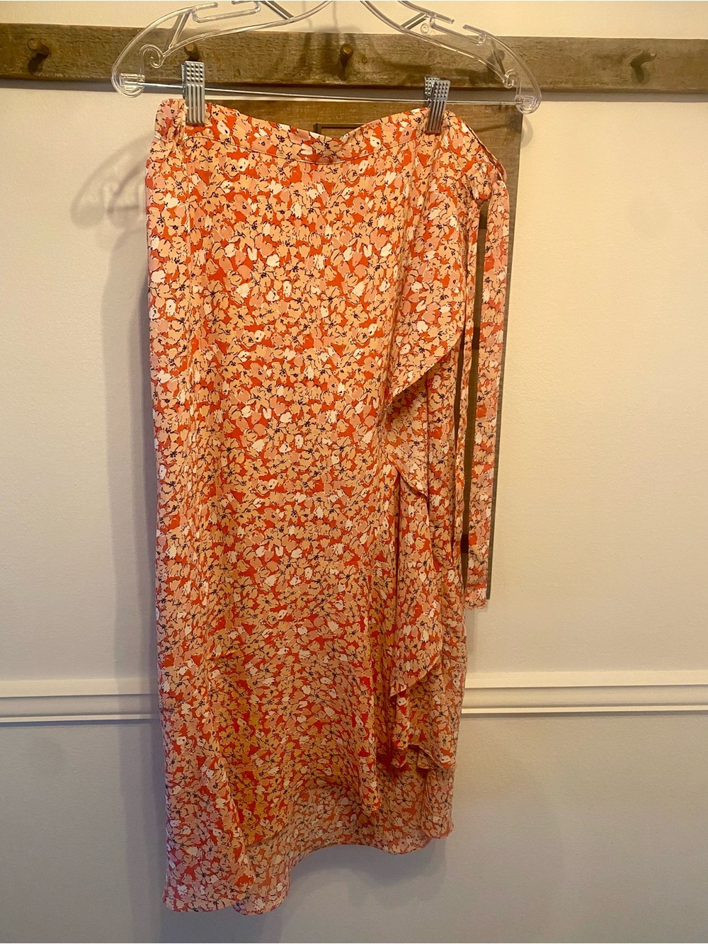 NWT Max Studio Feminine High Low Floral Skirt Sz L